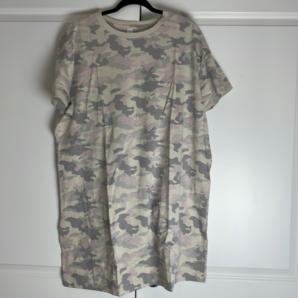 Old Navy Purple/Grey Camo mini T Shirt Dress Size XL